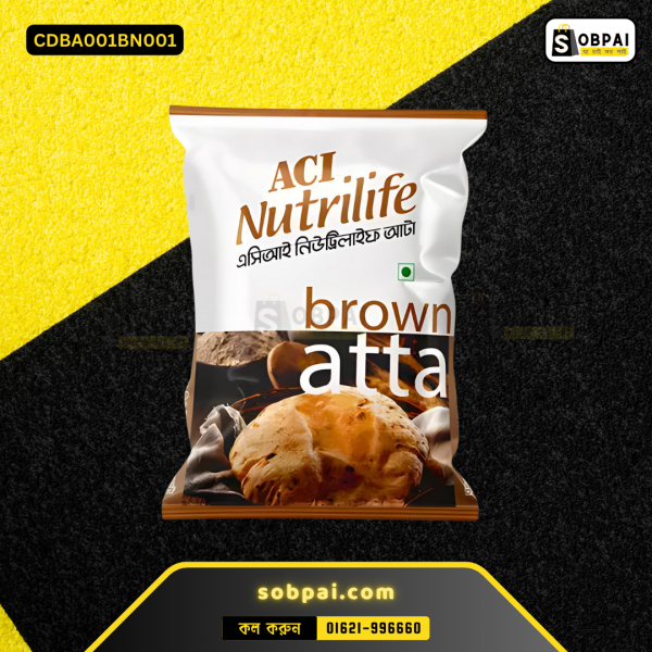 ACI Nutrilife Brown Flour Atta, 1 kg pack for healthy flatbreads.