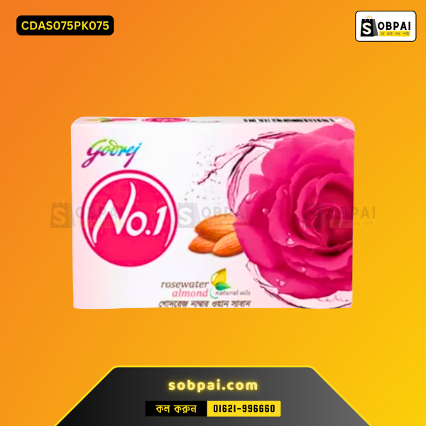 Godrej No 1 Rosewater Almond Soap 75 gm at the best price in Bangladesh