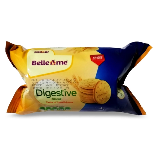 Front view of Belleame Digestive Biscuit 135gm pack.