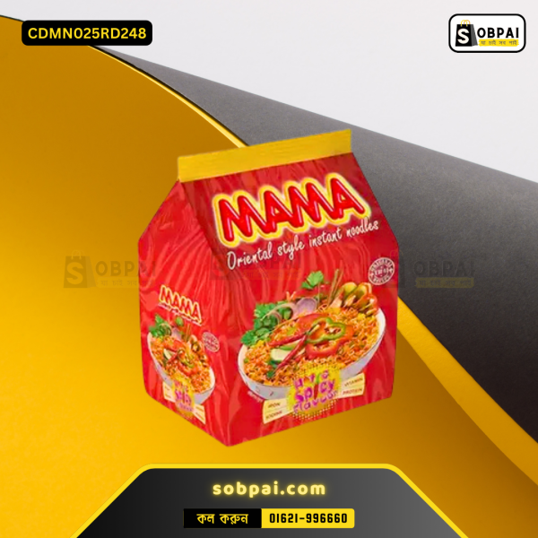 A pack of Mama Instant Noodles Hot & Spicy Flavor, 4 pcs, 248 gm.