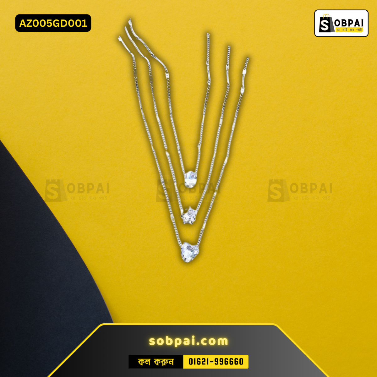 SobPai gold-plated crystal zircon necklace set for formal and casual occasions.