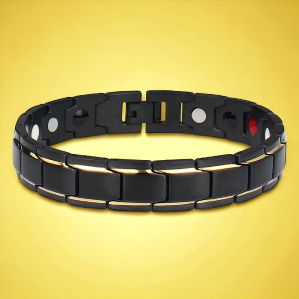 SobPai Black Gold Bracelet with Magnetic Therapy for Energy and Weight Loss