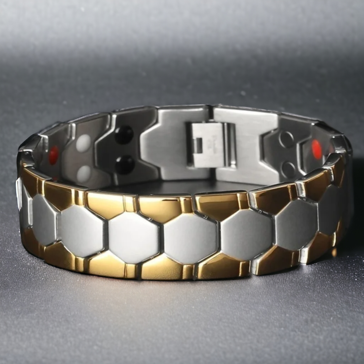 Gold plated SobPai bio magnetic bracelet for men