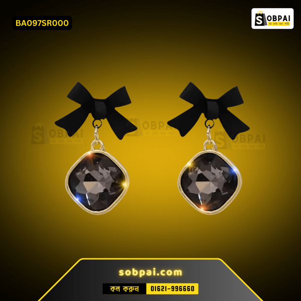 Elegant women’s fashion earrings with a mystery black finish.