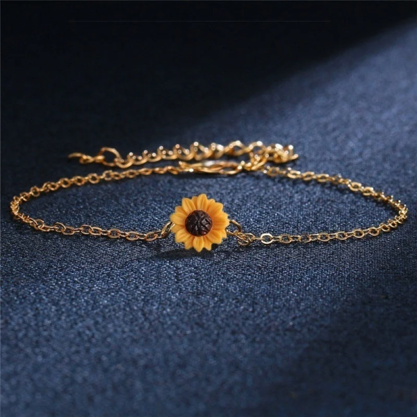 Sunflower necklace and earrings set by SobPai, perfect for women and girls.