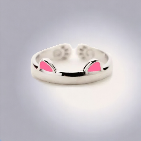 SobPai Adjustable Cat Ear Ring for Women and Girls