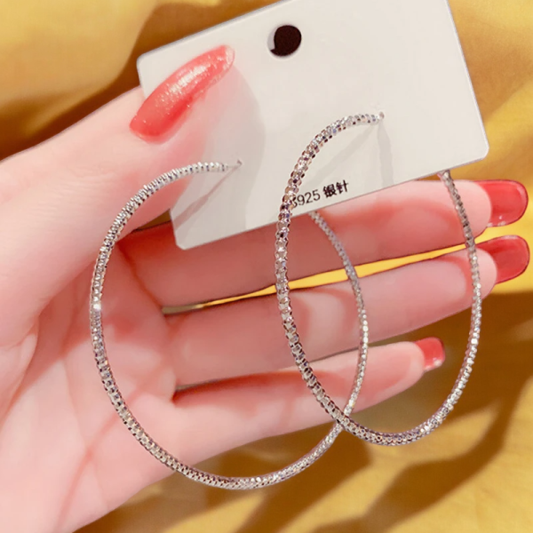 Gold Tone Large Circle Hoop Earrings for Women