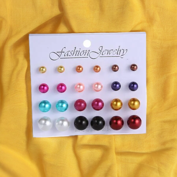 SobPai's Minimalist and Trendy Pearl Earrings Set