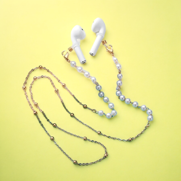 SobPai Anti-Lost Chain with Snake Imitation Pearl Design for AirPods