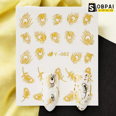 1 PCS SobPai Nail Art Waterslide Decals with Golden Silvery Designs