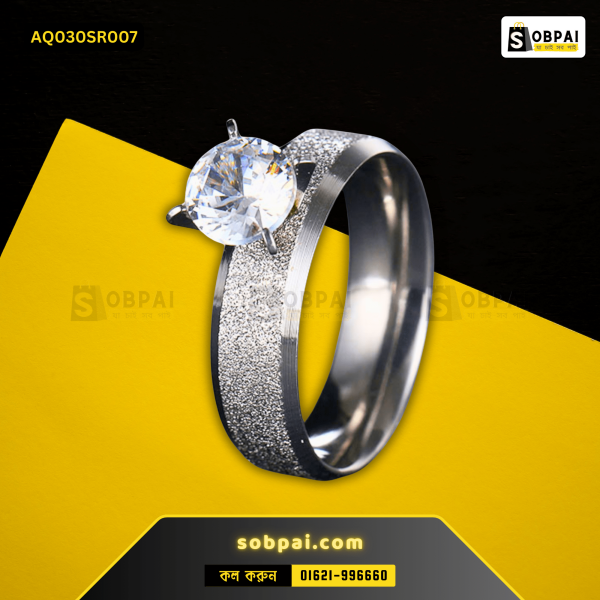 Trendy wedding band crafted for women from durable stainless steel.