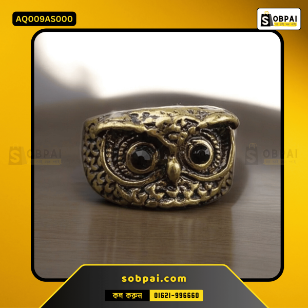 SobPai Bronze Owl Ring Side View