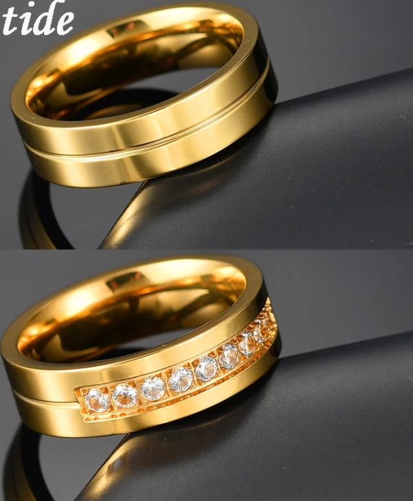 High-Quality Cubic Zircon Engagement Ring in Gold