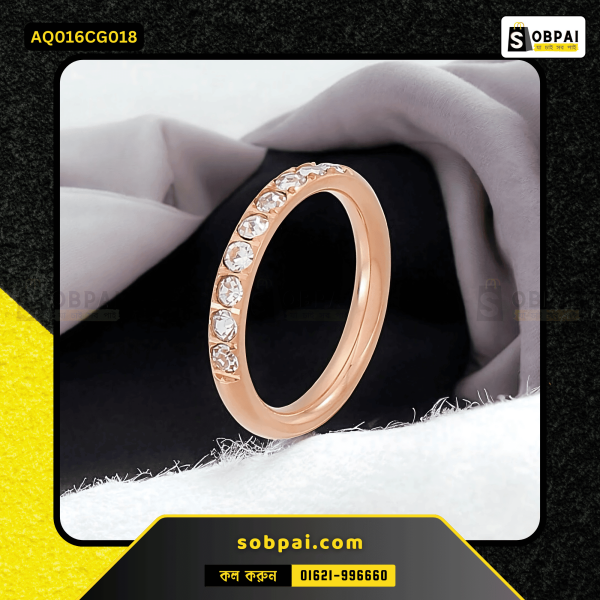 Elegant gold crystal finger ring for women in BD```````````````````````````````````````````````````````````````````