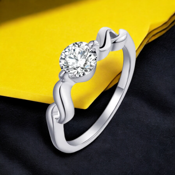 Elegant HuiSept Sterling Silver Ring designed for women, available in silver finish.