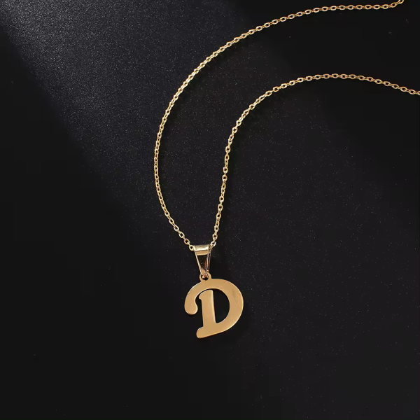 Rose Gold Alphabet Pendant Necklace for Women by SobPai