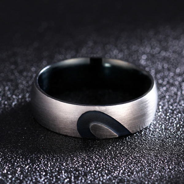 SobPai 6mm Titanium Steel Love Heart Couple Rings