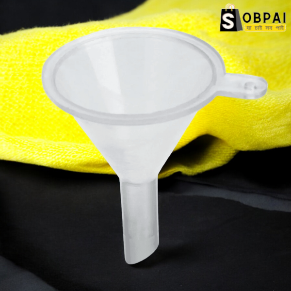 SobPai 1pcs 50mm Plastic Short Stem Funnel in transparent color for liquid transfer."