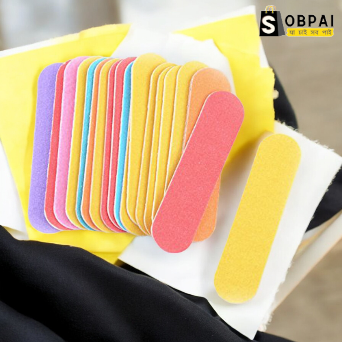 "SobPai colorful double-sided emery boards for nail care"