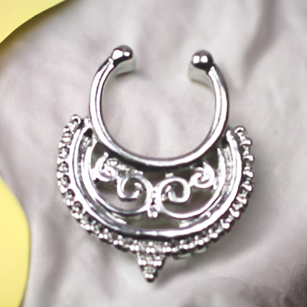 "SobPai Silver Color Nose Ring Hoop made from high-quality stainless steel and acrylic"