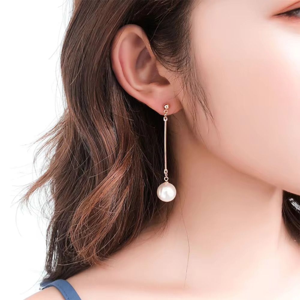 Trendy Geometric Tassel Earrings with Imitation Pearl by SobPai