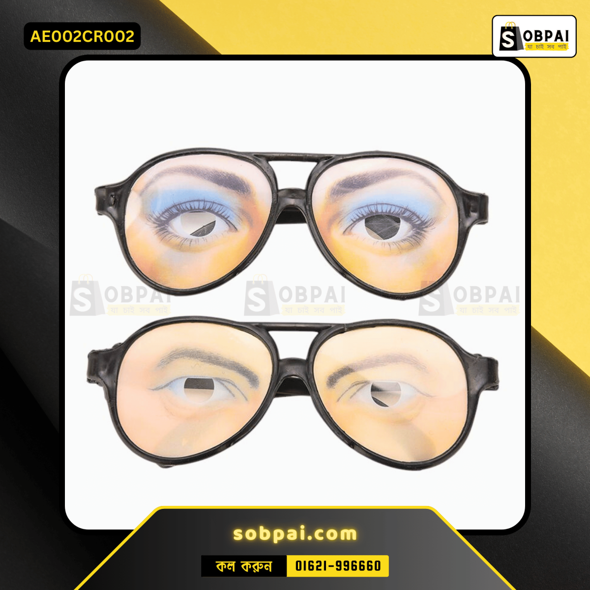 SobPai funny glasses with a hilarious design for parties and cosplay