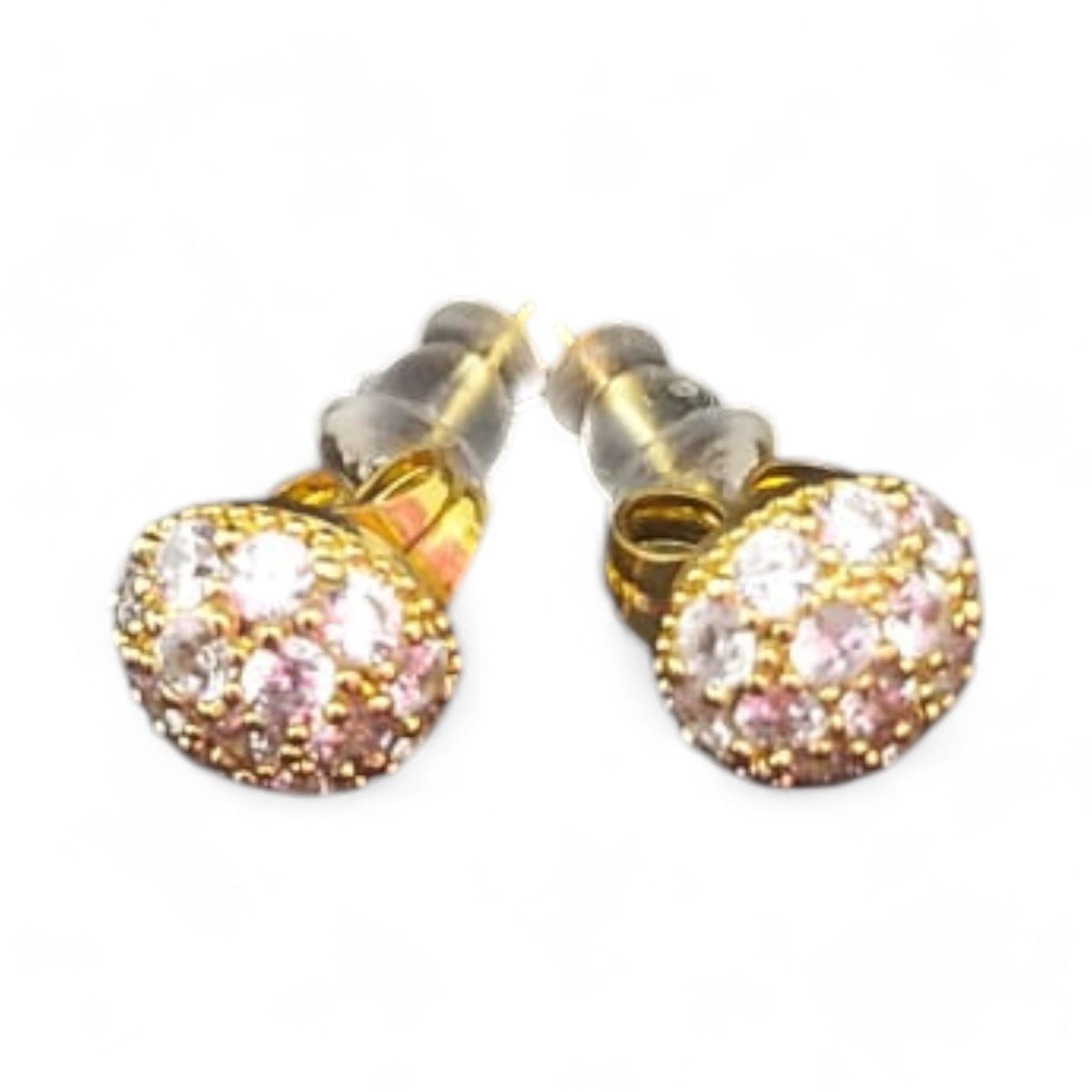 Antique white stone micro disco ball earrings for wedding and party wear