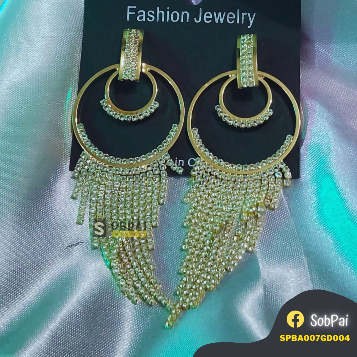 Elegant gold tassel drop earrings for women, perfect for parties