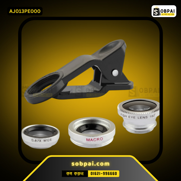 Super wide-angle mobile lens compatible with iPhones and Samsung devices.