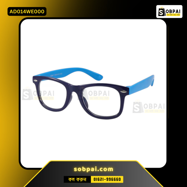 Transparent spectacle frame with clear lenses for men and women, featuring blue light blocking technology