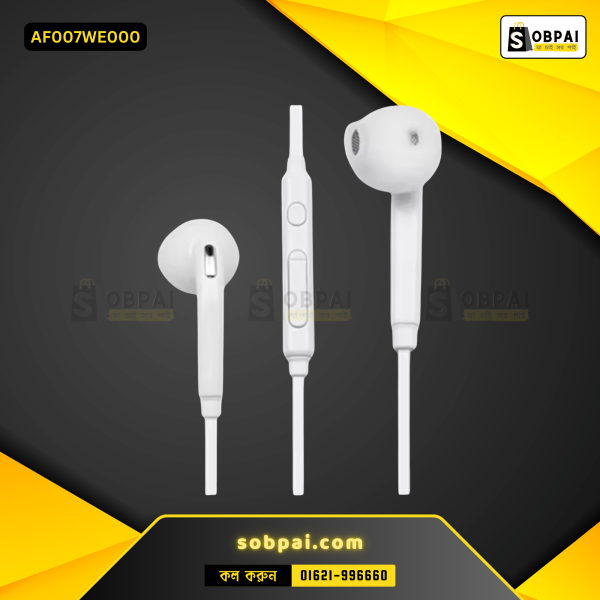 White wired in-ear headphones with mic and 3.5mm jack for Samsung Galaxy S6 and Xiaomi