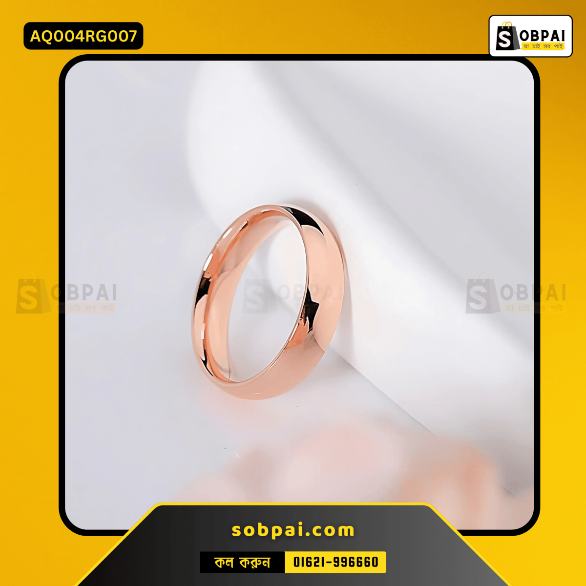 Unisex Stainless Steel Ring rose Gold Finish