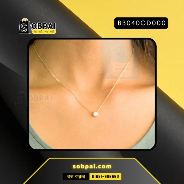 Minimalist zircon clavicle necklace in gold