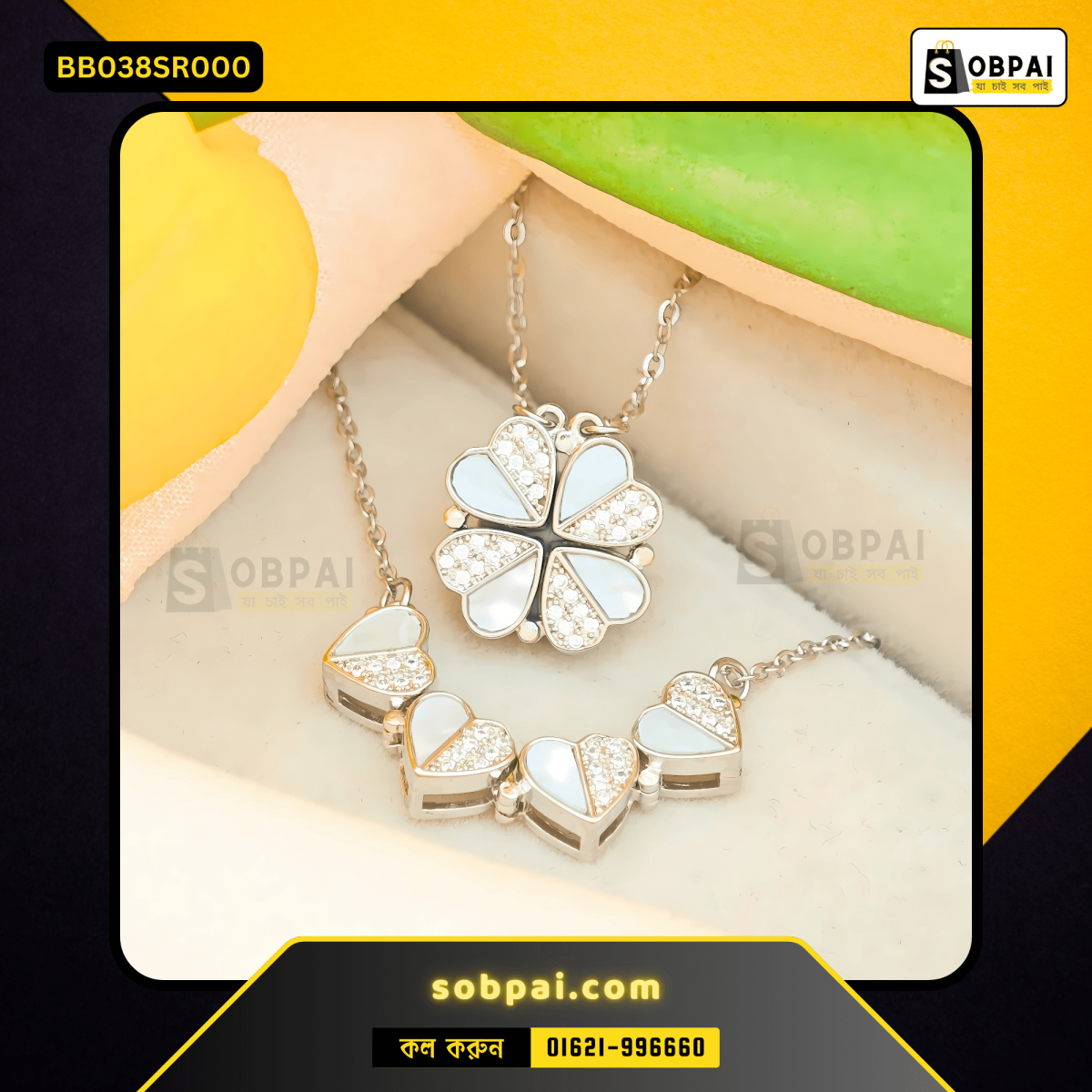 High-quality silver -plated stainless steel necklace