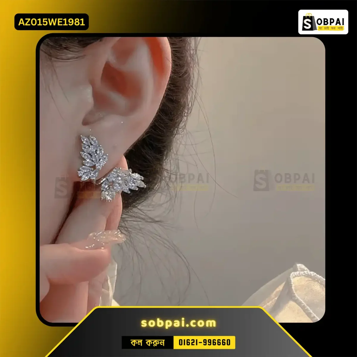 Elegant zircon butterfly earrings for women.