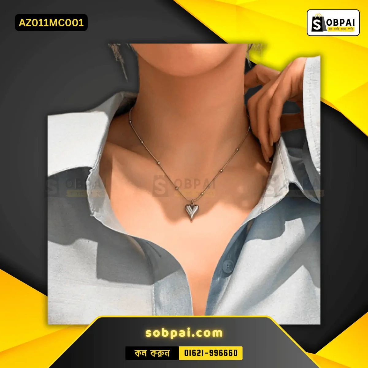 Elegant silver-tone necklace with a bold coin charm