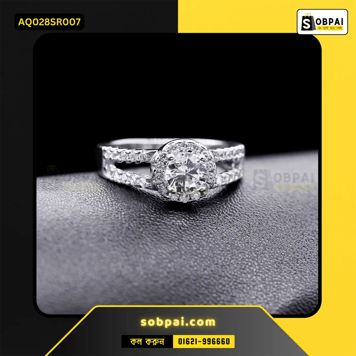 Elegant Crystal Stainless Steel Rings for Women (Silver - 7) - Image 3