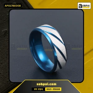 Elegant Stainless Steel CZ Rings for Women - (Blue)