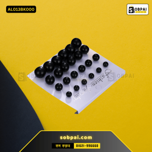 12 Pairs Elegant Pearl Stud Earringsb - Black