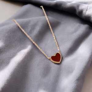 Big Red Heart Necklace - Titanium Steel, Anti-Allergic Jewelry, Gift for Her, SobPai Collection