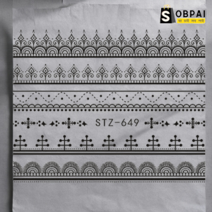 SobPai Self-Adhesive Abstract Lady Face Cross Feather Nail Design Art Stickers, Black, 6.3x5.2cm, for Nail and Toenail Tips Decoration