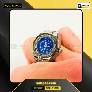 Trendy Quartz Watch Ring for Everyone - Round Deep Blue