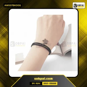 Elegant Lace Bracelet with Double-Layer Charm - Black