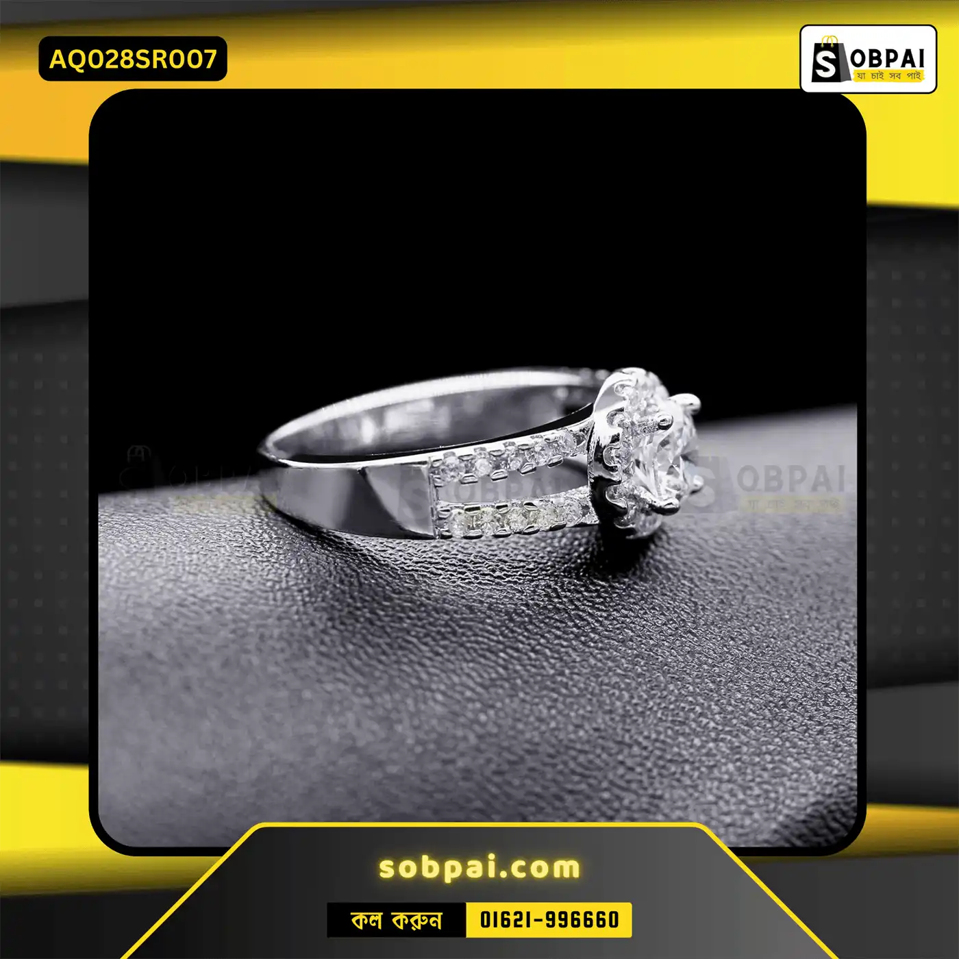 Elegant Crystal Stainless Steel Rings for Women (Silver - 7) - Image 5