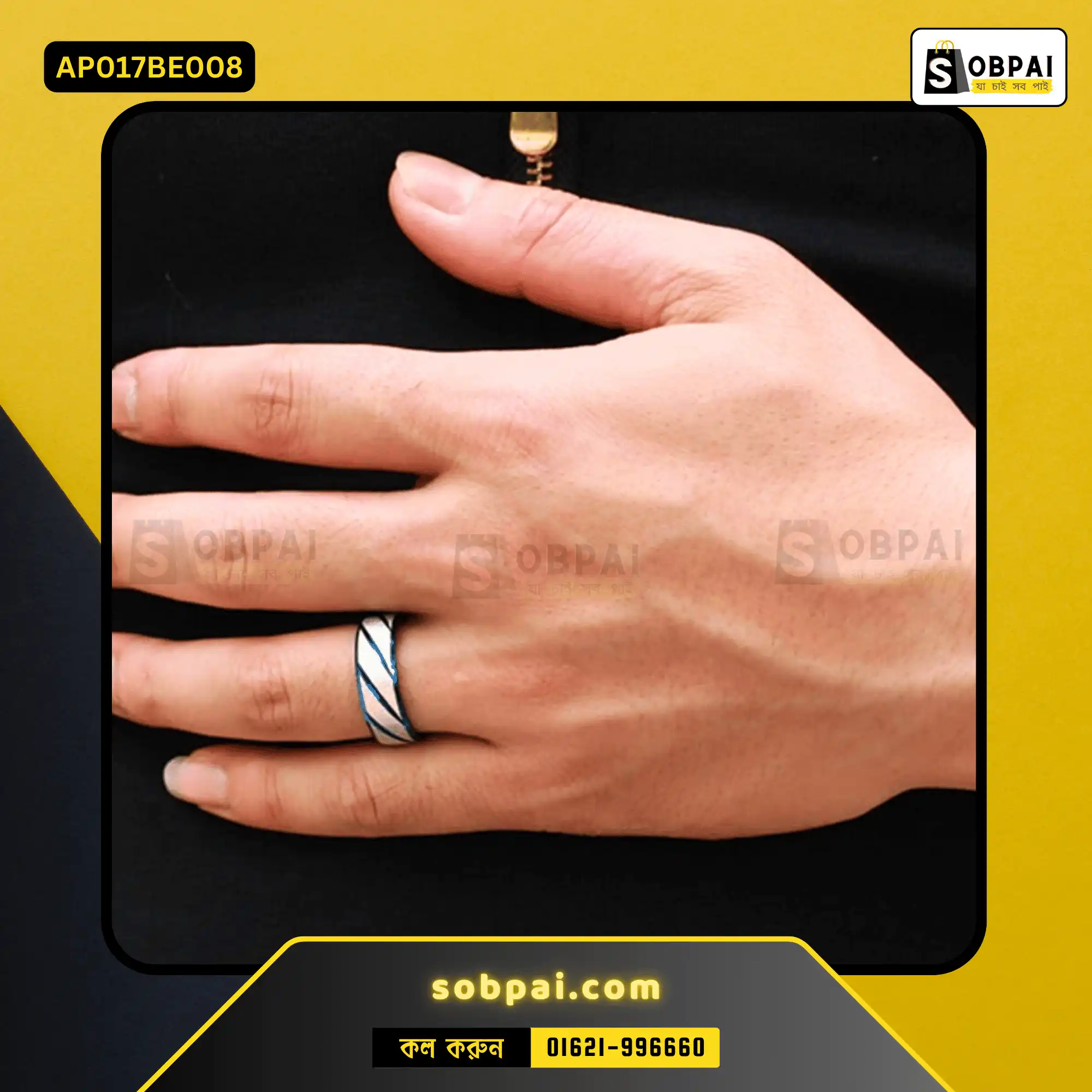 Elegant Stainless Steel CZ Rings for Women - (Blue) - Image 4