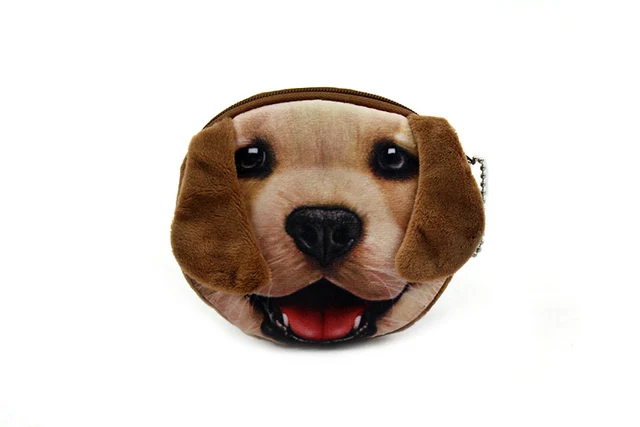 SobPai 3D Cat/Dog Face Coin Purse - Cute Plush Zipper Wallet for Kids and Adults, Animal Design Small Makeup Bag and Storage Pouch - Image 3