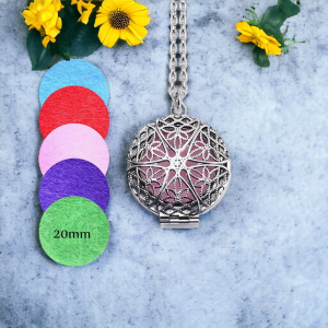 SobPai 2025 Chain Cushion Round Retro Star Necklace Antique Aromatherapy Pendant Perfume Essential Oil Diffuser Box Necklace - Vintage Gold Color Multiple Styles Necklace for Women Boho Trendy Multi-Layer Crystal Pendant Necklaces Set Jewelry Gifts