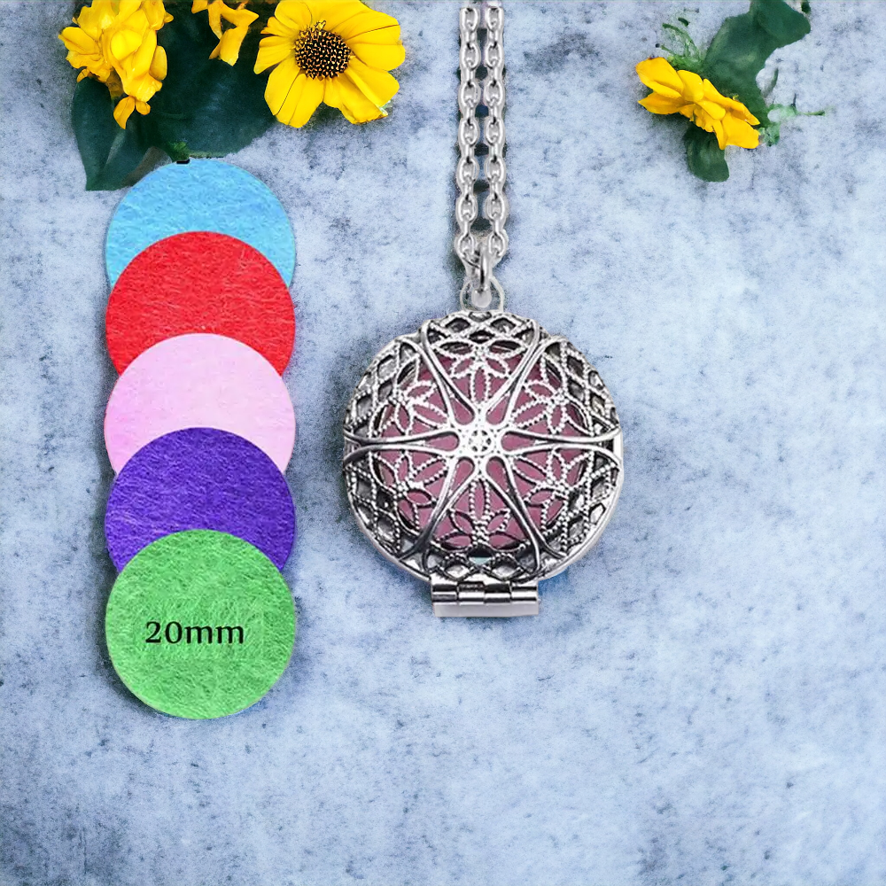 SobPai 2025 Chain Cushion Round Retro Star Necklace Antique Aromatherapy Pendant Perfume Essential Oil Diffuser Box Necklace - Vintage Gold Color Multiple Styles Necklace for Women Boho Trendy Multi-Layer Crystal Pendant Necklaces Set Jewelry Gifts