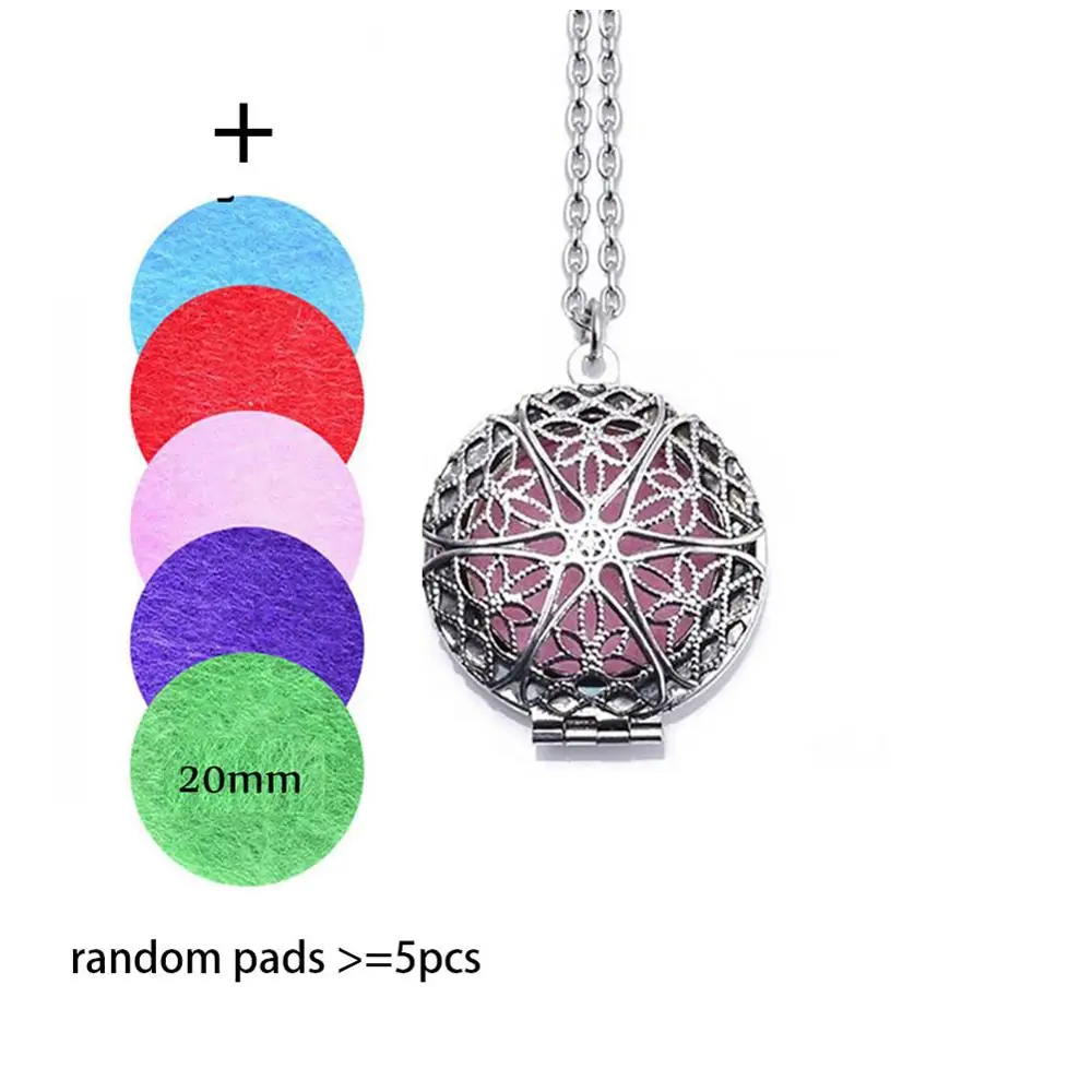 SobPai 2025 Chain Cushion Round Retro Star Necklace Antique Aromatherapy Pendant Perfume Essential Oil Diffuser Box Necklace - Vintage Gold Color Multiple Styles Necklace for Women Boho Trendy Multi-Layer Crystal Pendant Necklaces Set Jewelry Gifts - Image 3