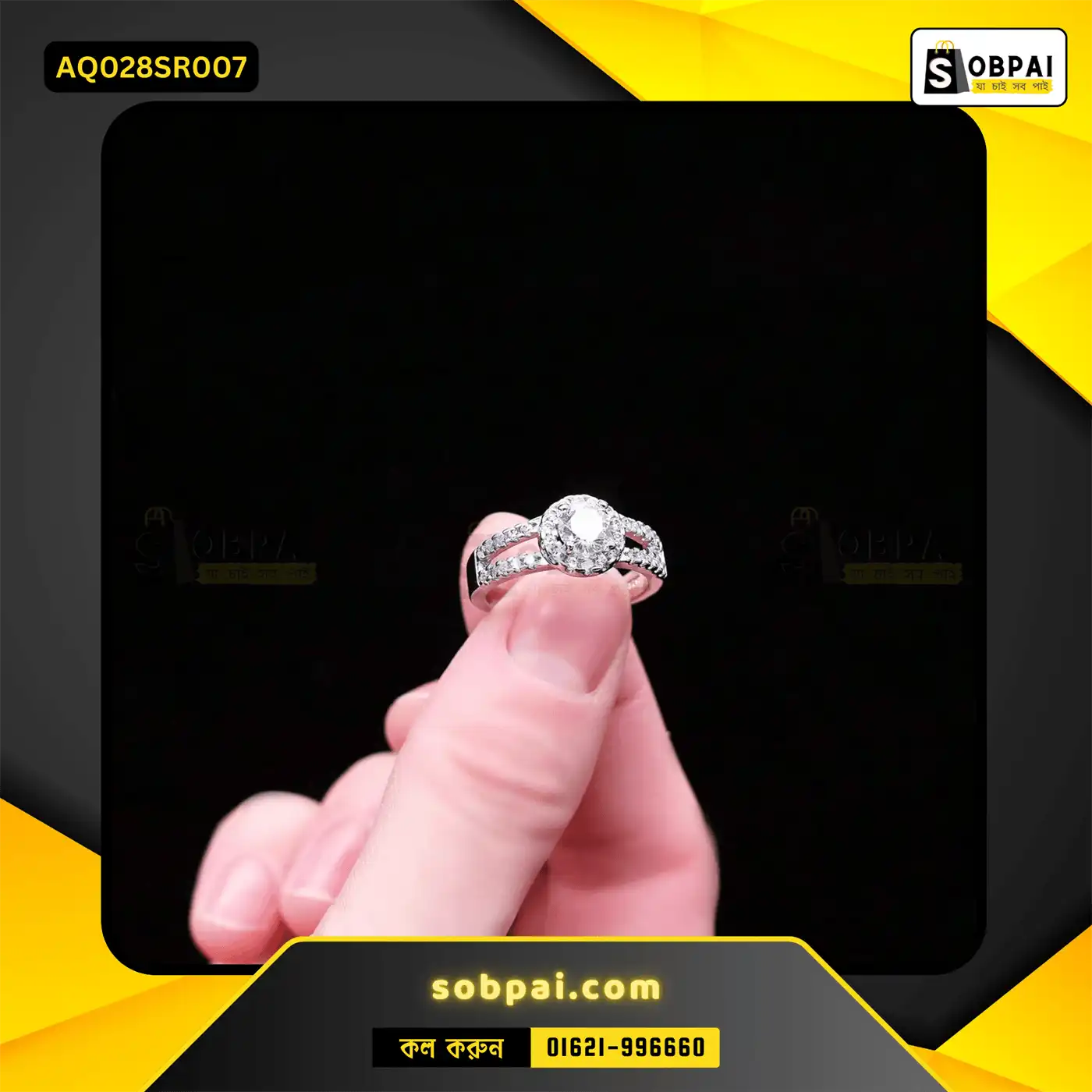 Elegant Crystal Stainless Steel Rings for Women (Silver - 7) - Image 4